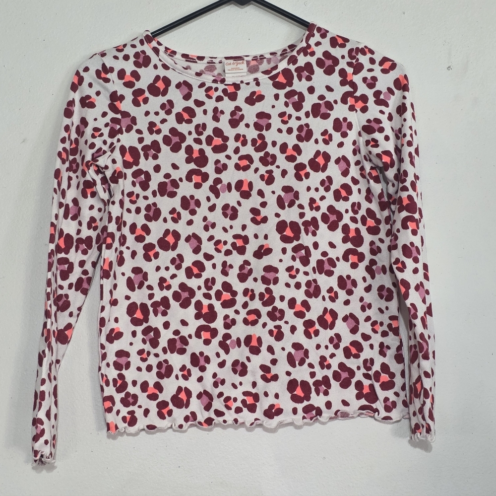 Cat & Jack Pink and Red Animal Print Pajama Top (0202)